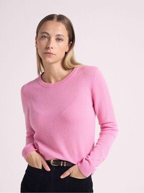 ZARA Oversized Classic Crewneck Sweater in Pink